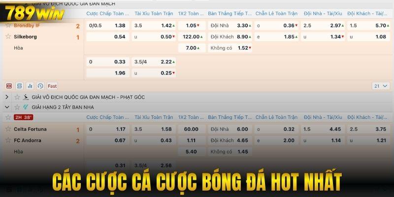 Các kèo cá cược bóng đá HOT nhất